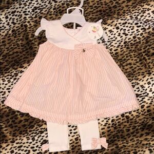 Savannah baby 3-6 months pink and white stripes